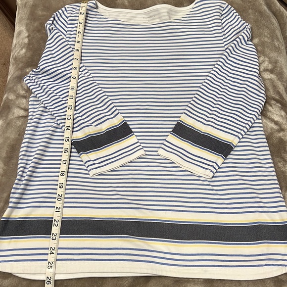 Talbots, stripped tunic with 3/4 sleeve. Like New. Large - Picture 8 of 10